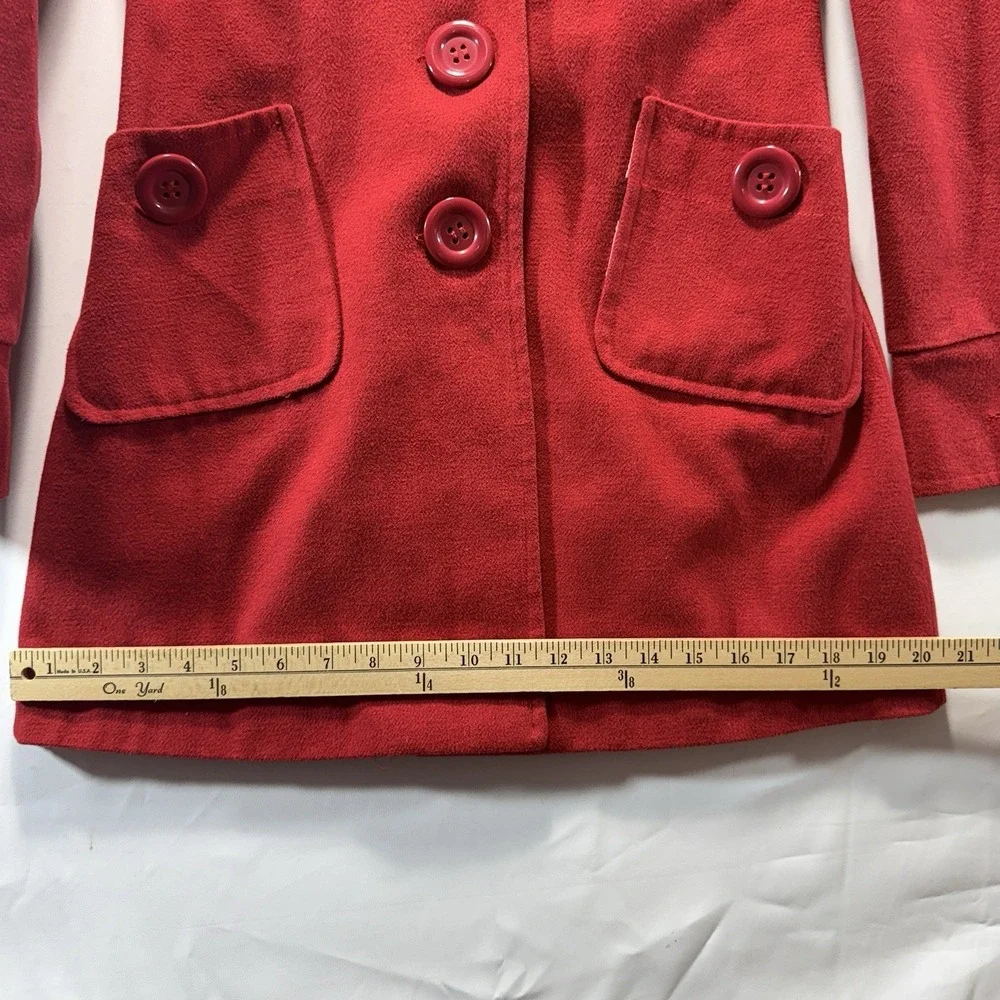 Windsor Red Wool Blend Lined Blazer Jacket Size S Classic - Picture 5 of 13